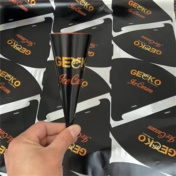 Konusni rukavi za omotač korneta za sladoled sa plastičnim poklopcima