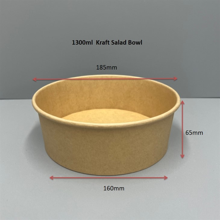 1300ml kraft food bowl 185x160x65